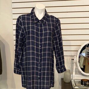 Navy Plaid Women’s Shirt